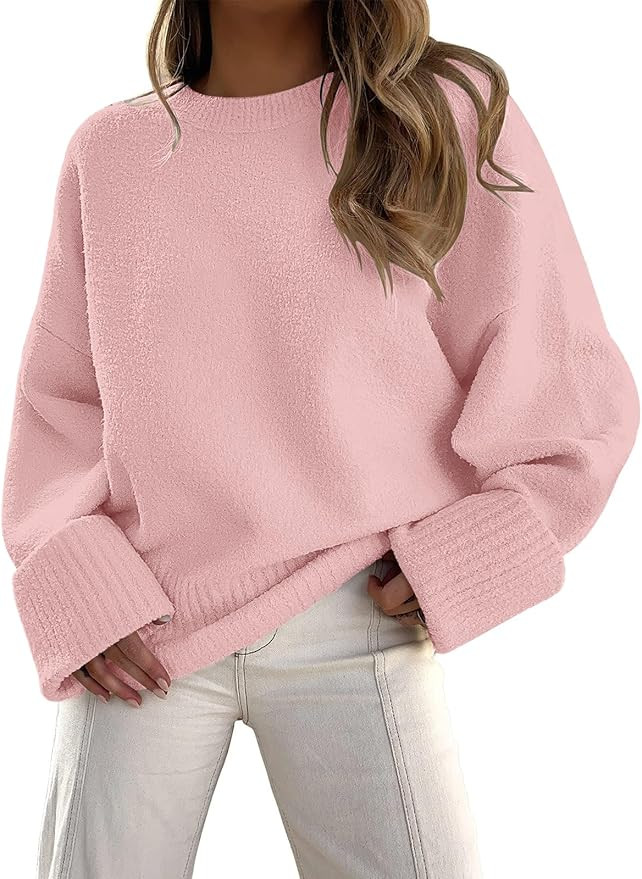 LILLUSORY Women's Oversized Sweaters Fuzzy Chunky Warm Pullover Sweater | Amazon (US)