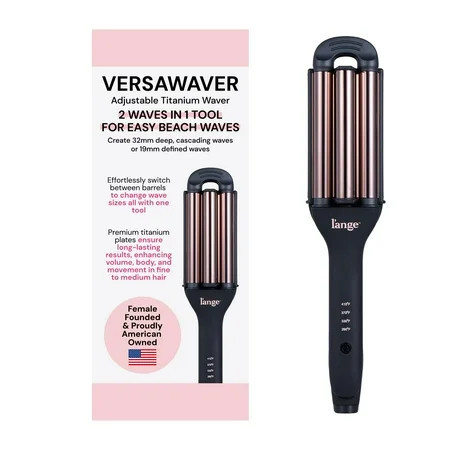 L'ANGE Hair VersaWaver Adjustable Titanium Waver | Pick 19mm or 32mm Waves with 1 Tool | Titanium 3-Barrel Waving Tool (Black) | Walmart (US)