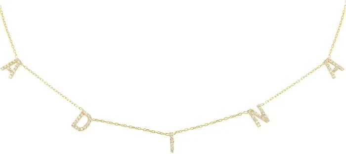 Personalized Pavé Block Name Station Necklace | Nordstrom