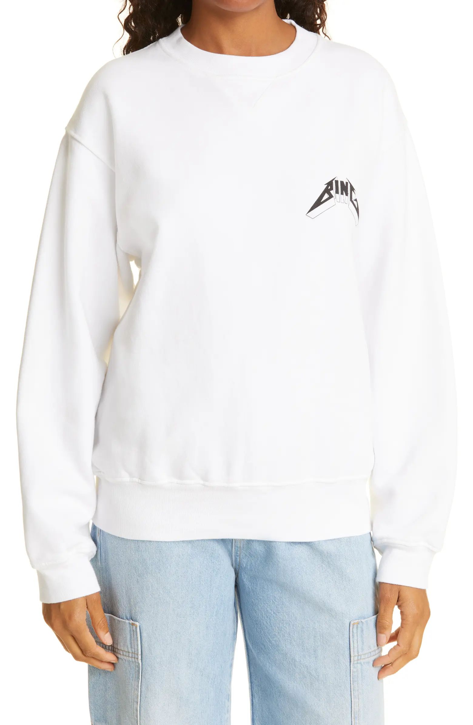 ANINE BING Ramona Organic Cotton Graphic Sweatshirt | Nordstrom | Nordstrom