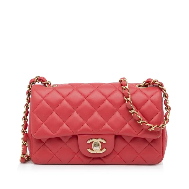 Pre-Owned Authenticated Chanel Crossbody Bag Lambskin Leather Red Women (Good) - Walmart.com | Walmart (US)