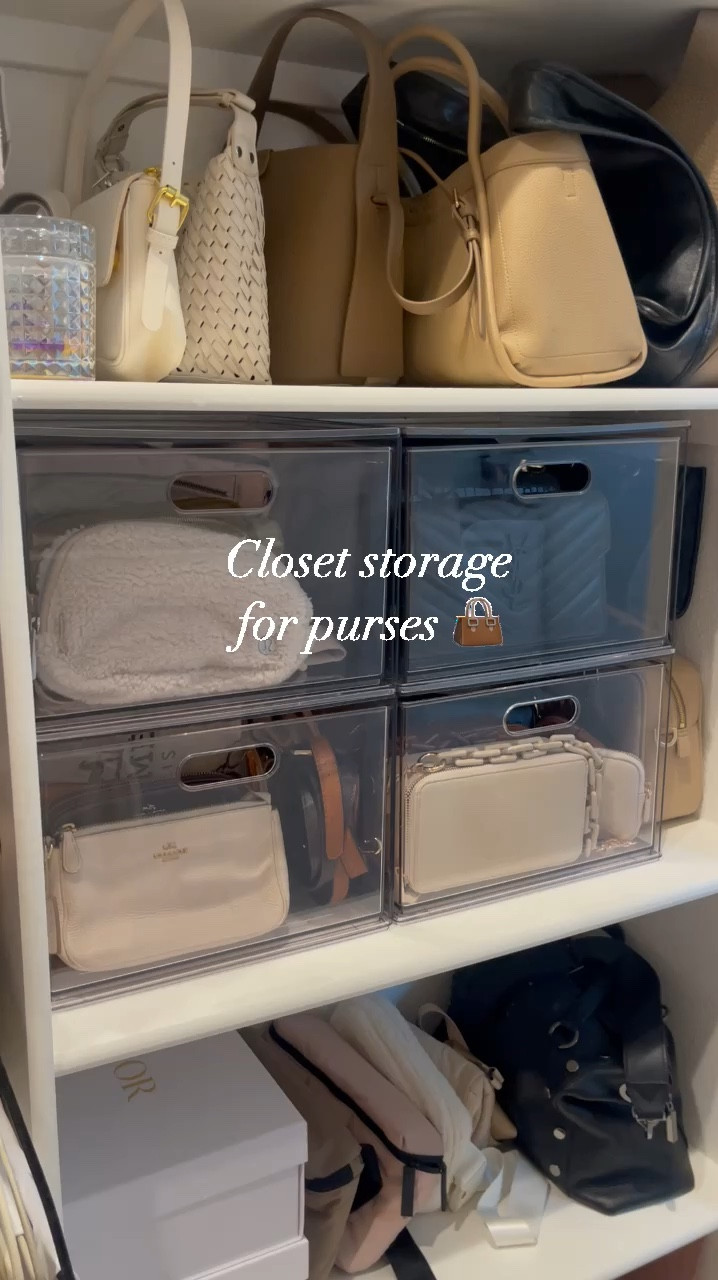 Closet Storage for purses! These clear storage bins with drawers are on sale for $12!! Perfect for storing persons, bikinis, bras etc! 



#LTKSaleAlert #LTKFindsUnder50 #LTKBacktoSchool