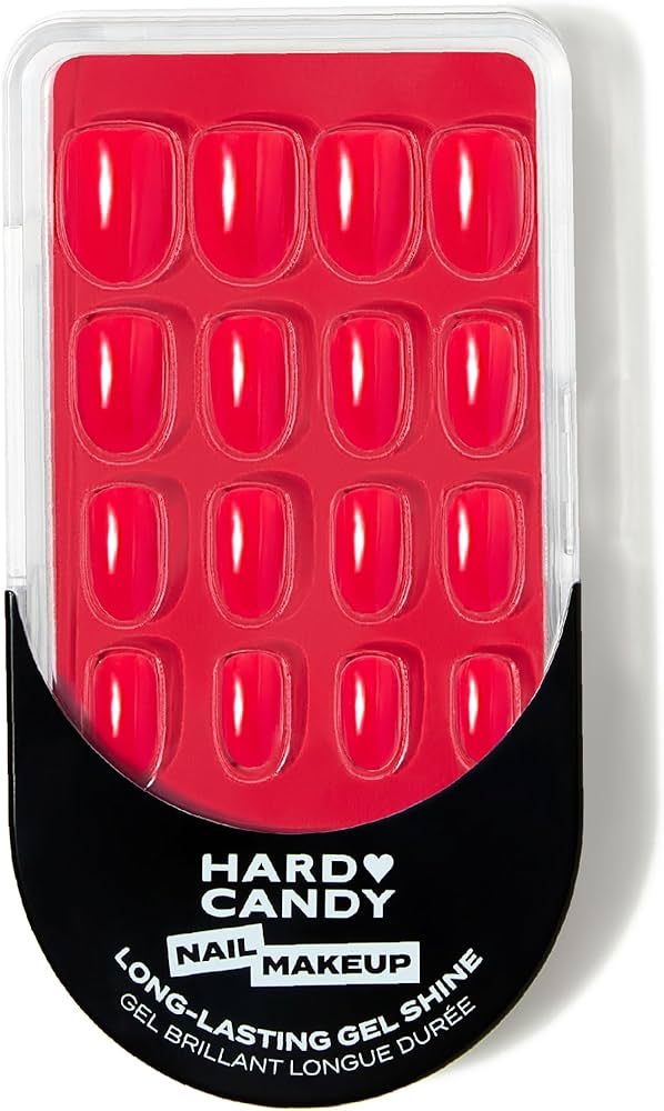 Hard Candy Press On Nails, Reusable with Gel Shine Finish, FIRE, Red Nails, Short Round Nails wit... | Amazon (US)