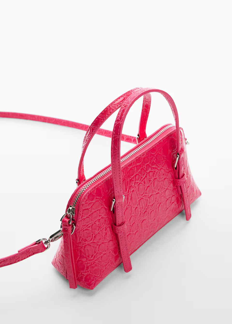 Crocodile-effect double handle bag | MANGO (US)