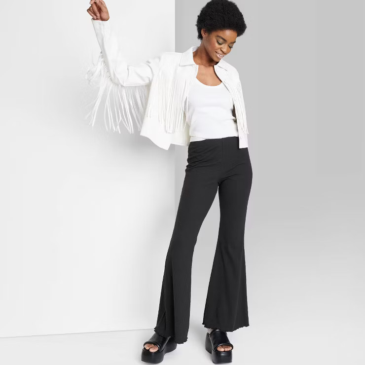 Women's High-Waisted Ribbed Flare Leggings - Wild Fable™ | Target