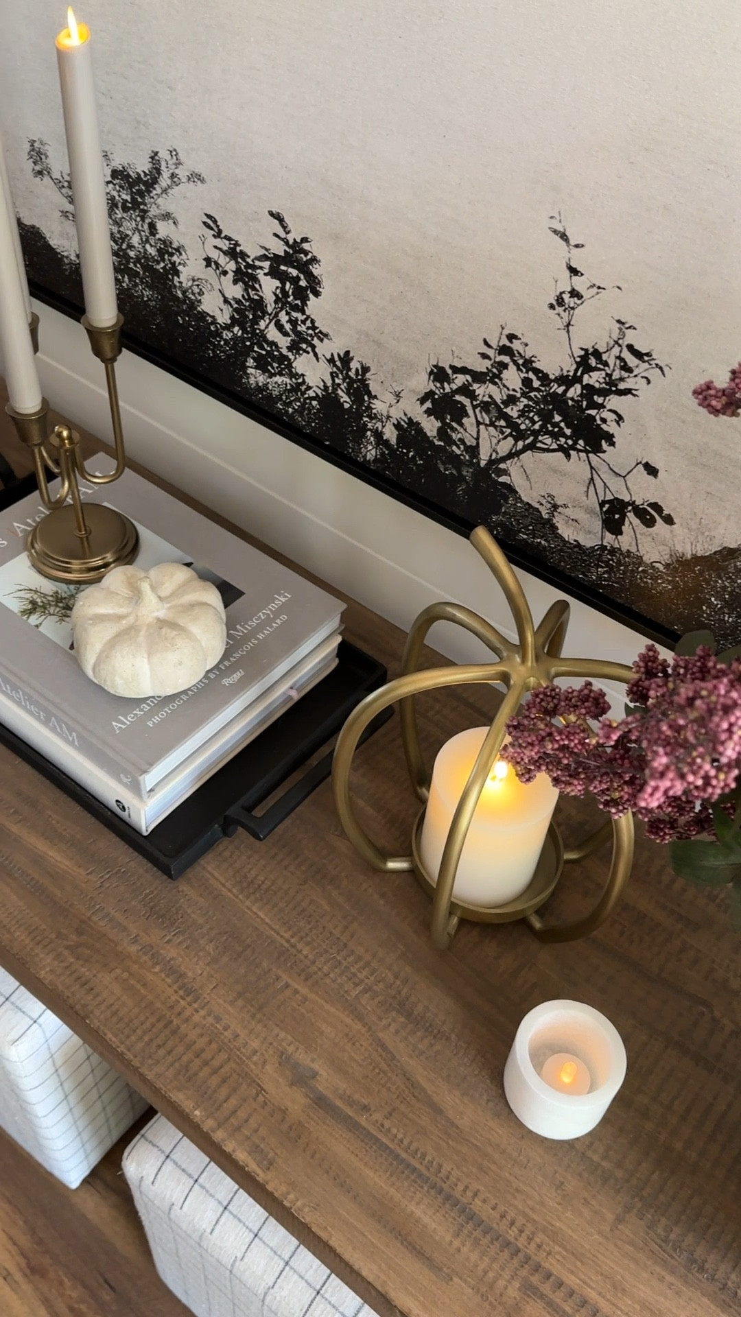 Fall Console Table styling
Bronze pumpkin holders
Entryway 
Living room
Dining room
Cozy home

#LTKSeasonal #LTKFindsUnder100 #LTKHome