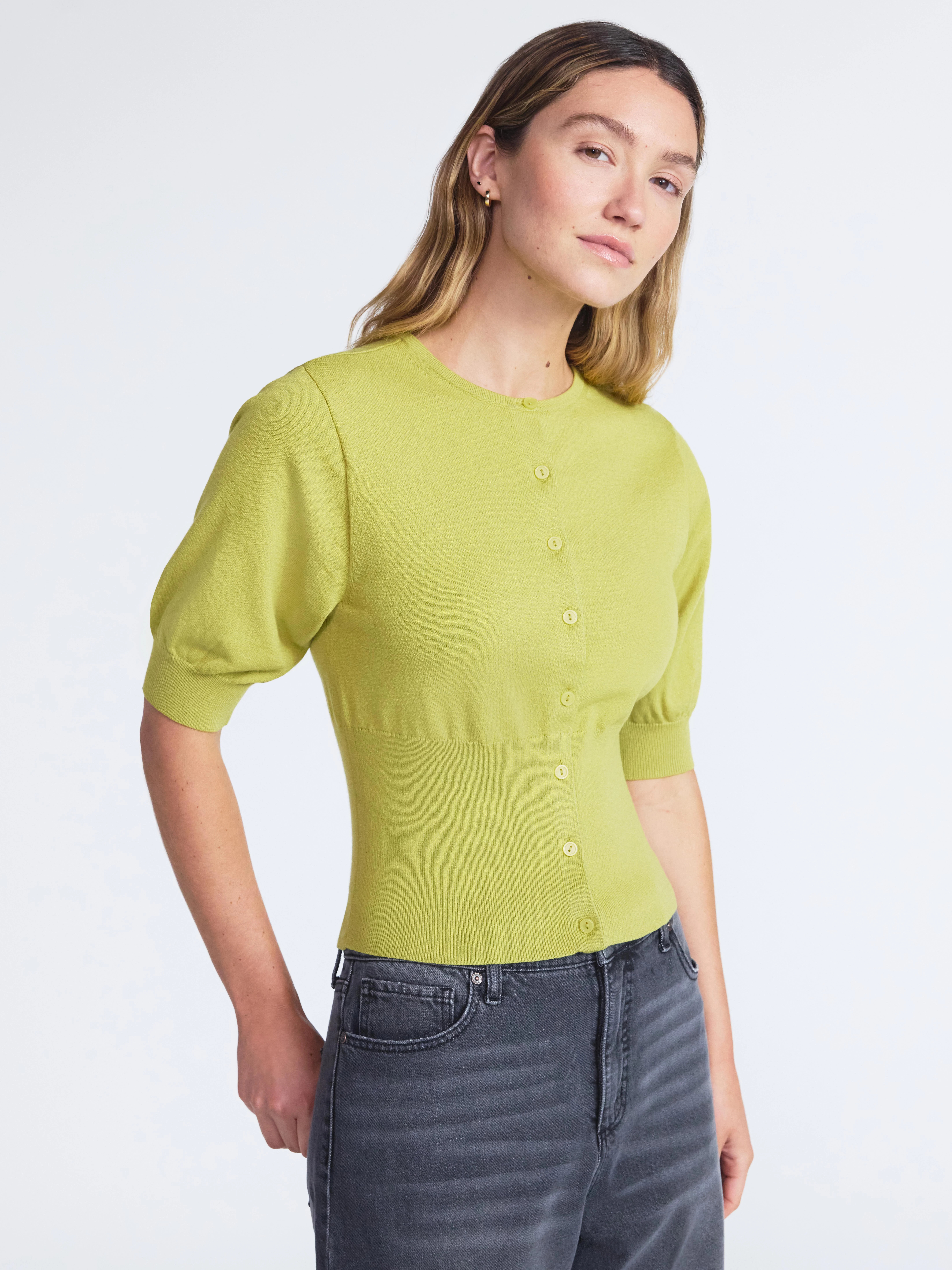 Scoop Women's Rib Cardigan Sweater with Short Sleeves, Lightweight, Sizes XS-XXL - Walmart.com | Walmart (US)