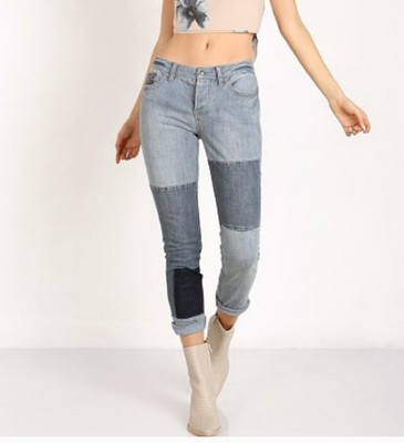 Free People Womens Jeans Size 25 Blue Denim Stretch Jax Patchwork Distress Ankle  | eBay | eBay US