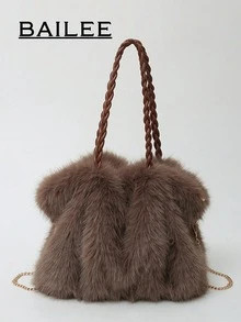 BAILEE Fashionable And Elegant New Autumn/Winter Solid Color Large Capacity Zipper Women's Should... | SHEIN