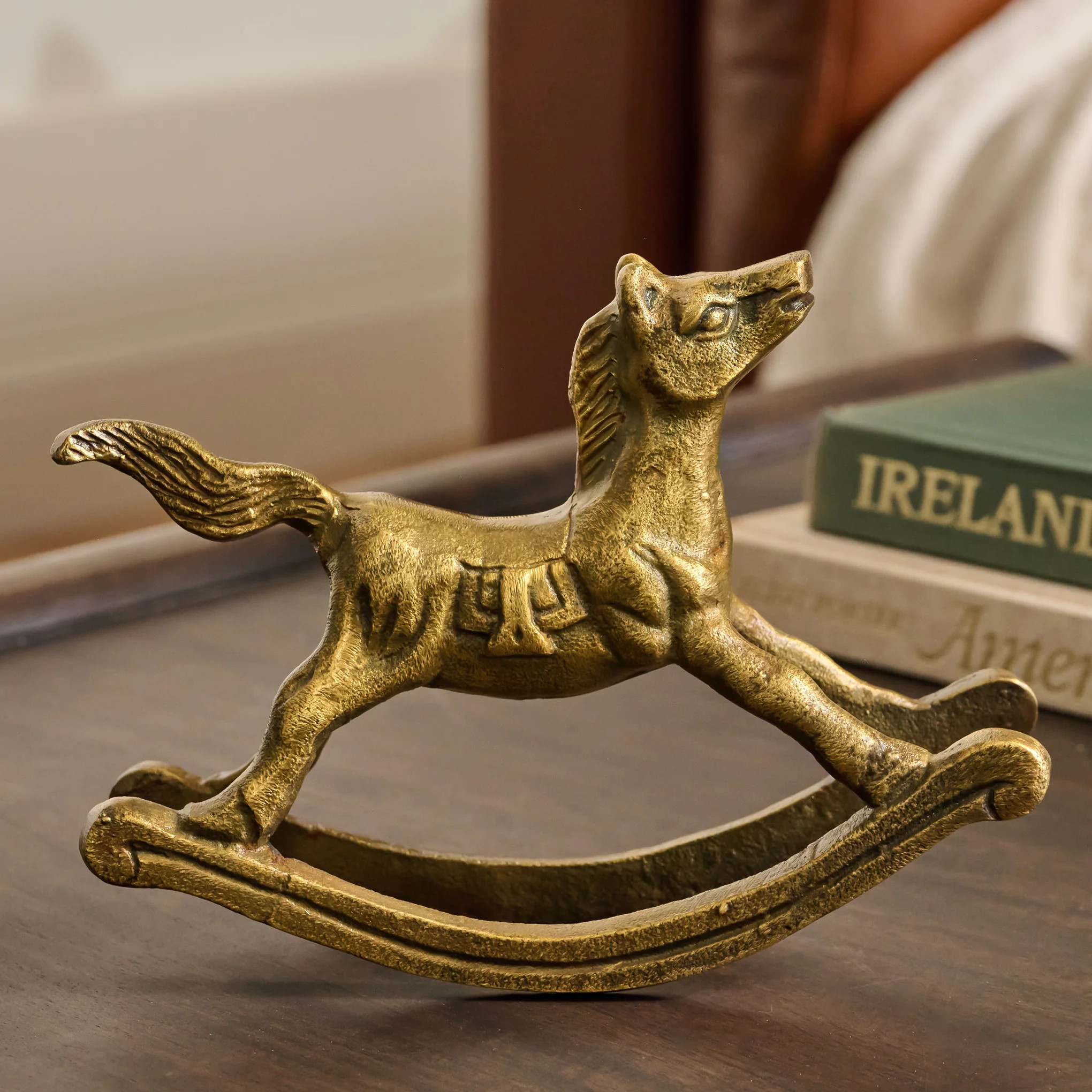 Vintage-Inspired Brass Rocking Horse | Magnolia