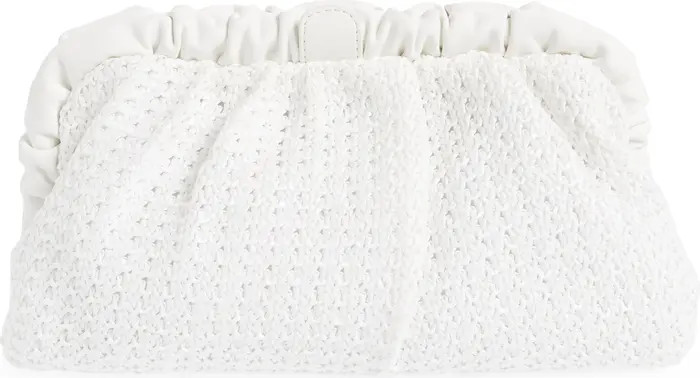 Amalia Pleated Woven Straw Clutch | Nordstrom