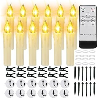 24PCS LED Flameless Taper Candles Flickering with Remote Timer, Battery Operated Waterproof Chris... | Amazon (US)