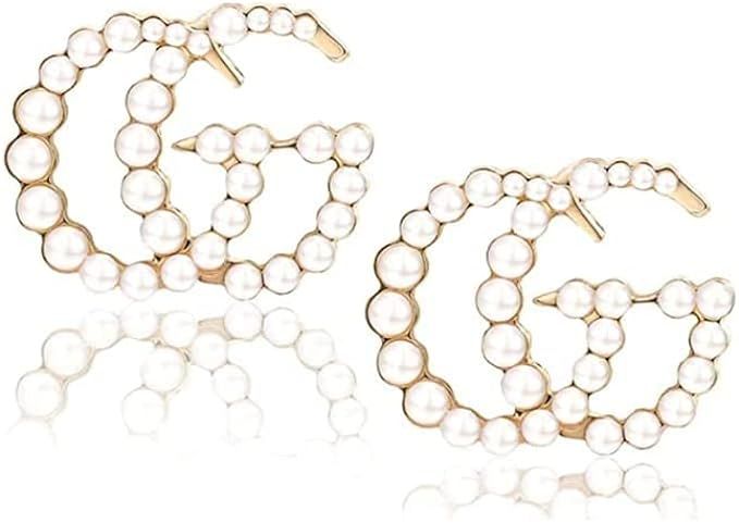 Amazon.com: gg Earrings G Letter Earrings GG Earrings Gold Earrings Lightweight Gold Rhinestone S... | Amazon (US)