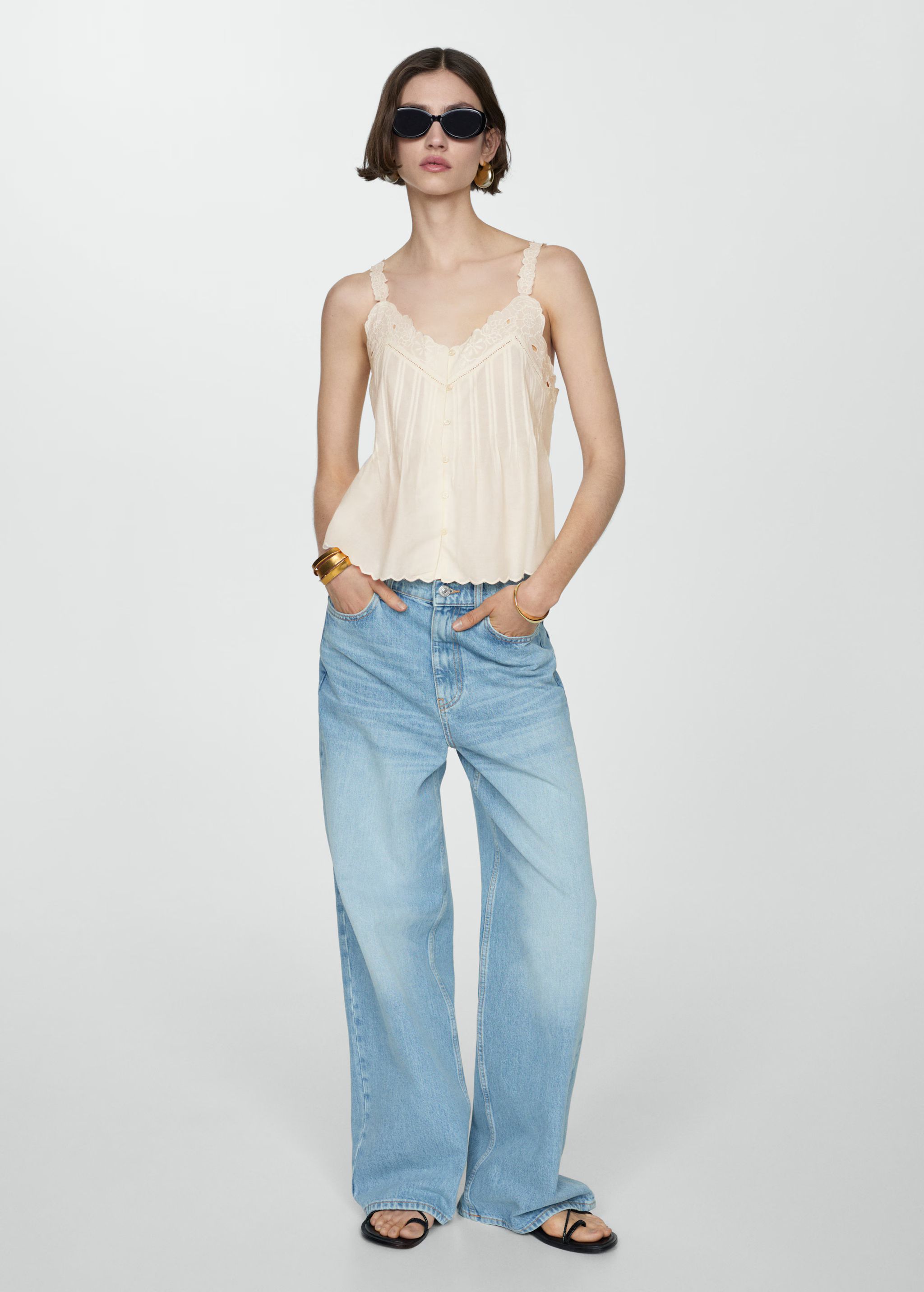 Embroidered strap top | MANGO (US)
