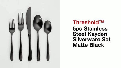 5pc Stainless Steel Kayden Silverware Set Matte Black - Threshold™ | Target
