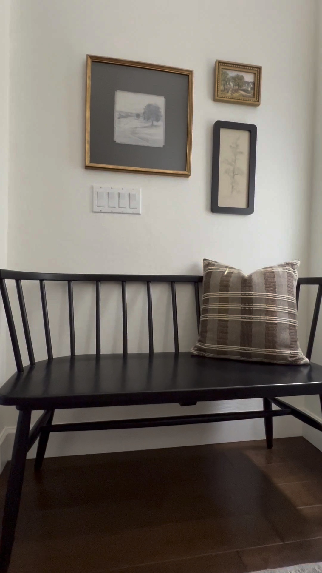 I changed out my small entryway- adding new artwork to the wall and a cute throw pillow to the bench. Get this look with finds from the Hearth & Hand collection at Target! gallery wall, bench, throw pillow, artwork, framed art, wall decor, landscape art, vintage, Hearth & Hand, Magnolia, modern organic, modern farmhouse, cottage, #LTKFind#LTKFindsUnder100

#LTKHome #LTKSeasonal