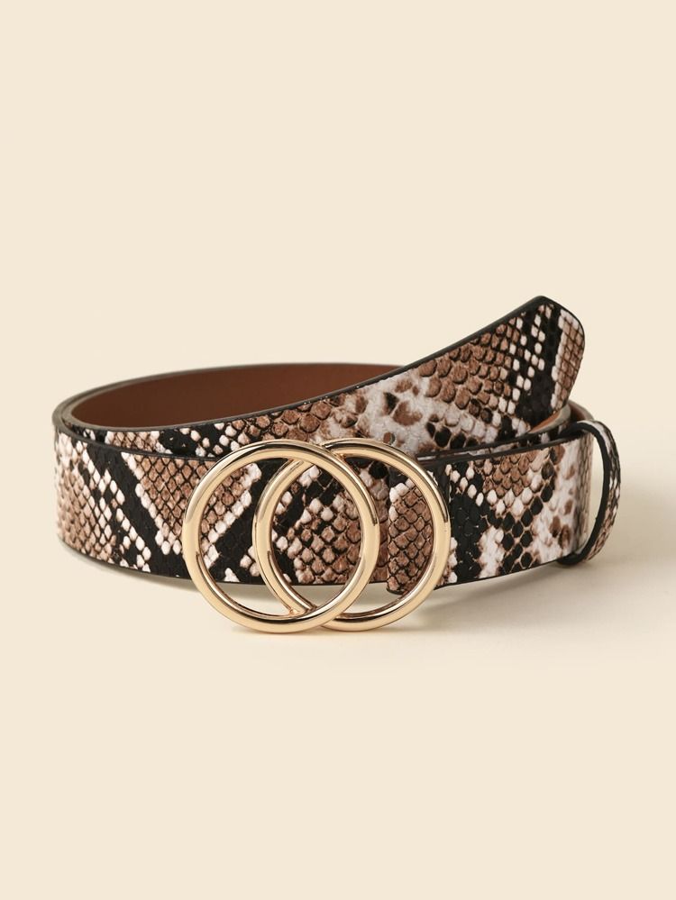 Snakeskin Print Belt | SHEIN