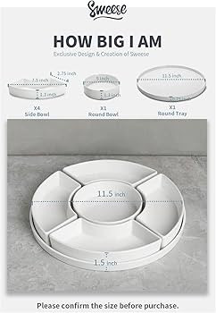 Sweese 707.001 Porcelain Divided Serving Dishes, Relish Tray, Serving Bowls for Parties - Perfect... | Amazon (US)