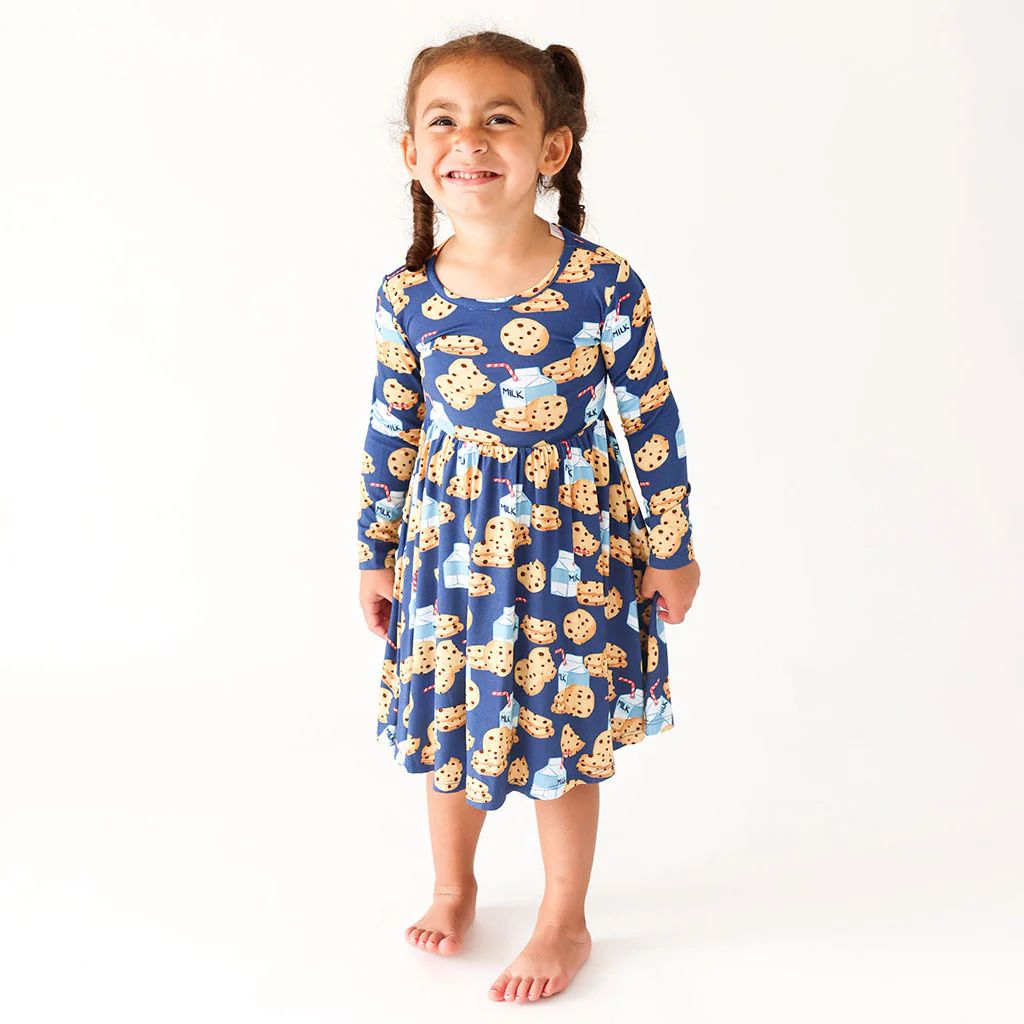 CookieBlue Girl Toddler Twirl Dress | Milk and Cookies | Posh Peanut