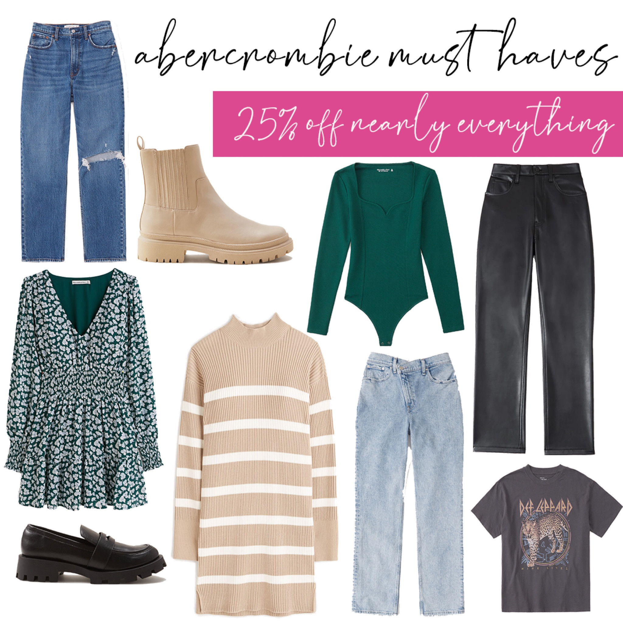 Abercrombie must haves! 25% off nearly everything! Use code AFLTK at checkout 

#LTKsalealert #LTKSeasonal #LTKSale