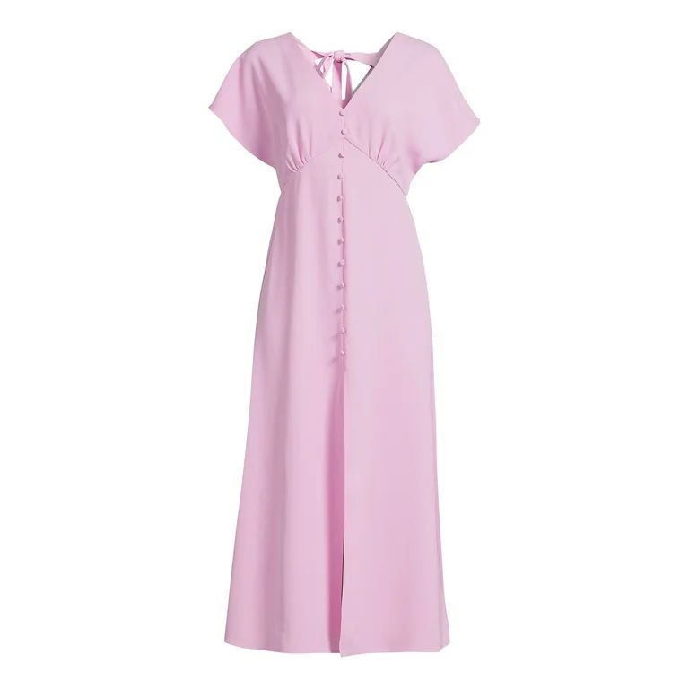 Label Rail x WhatSmitaFound Women's Button Down Maxi Dress with Short Sleeves, Sizes 4-16 | Walmart (US)