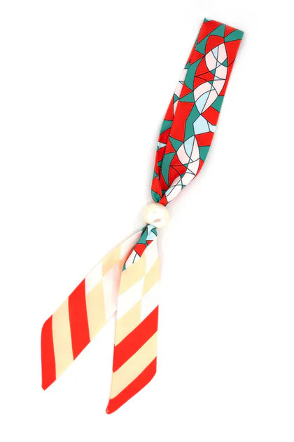 Now or Never Pearl Orange Scarf Necklace | The Willow Tree