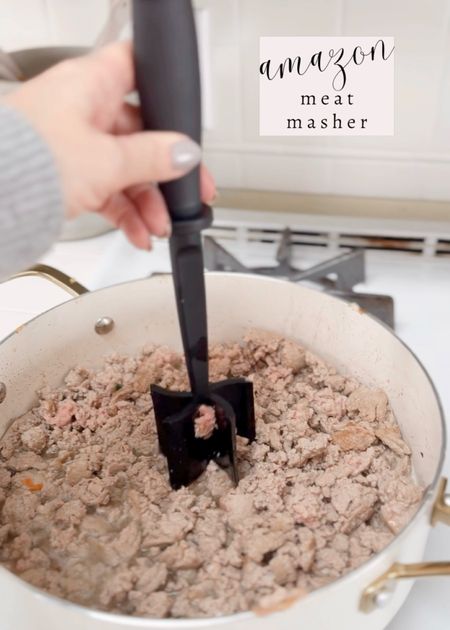 AMAZON FIND! This meat masher helps to break up meat when you are browning ground beef or ground turkey.

#LTKhome #LTKSeasonal #LTKfindsunder50
