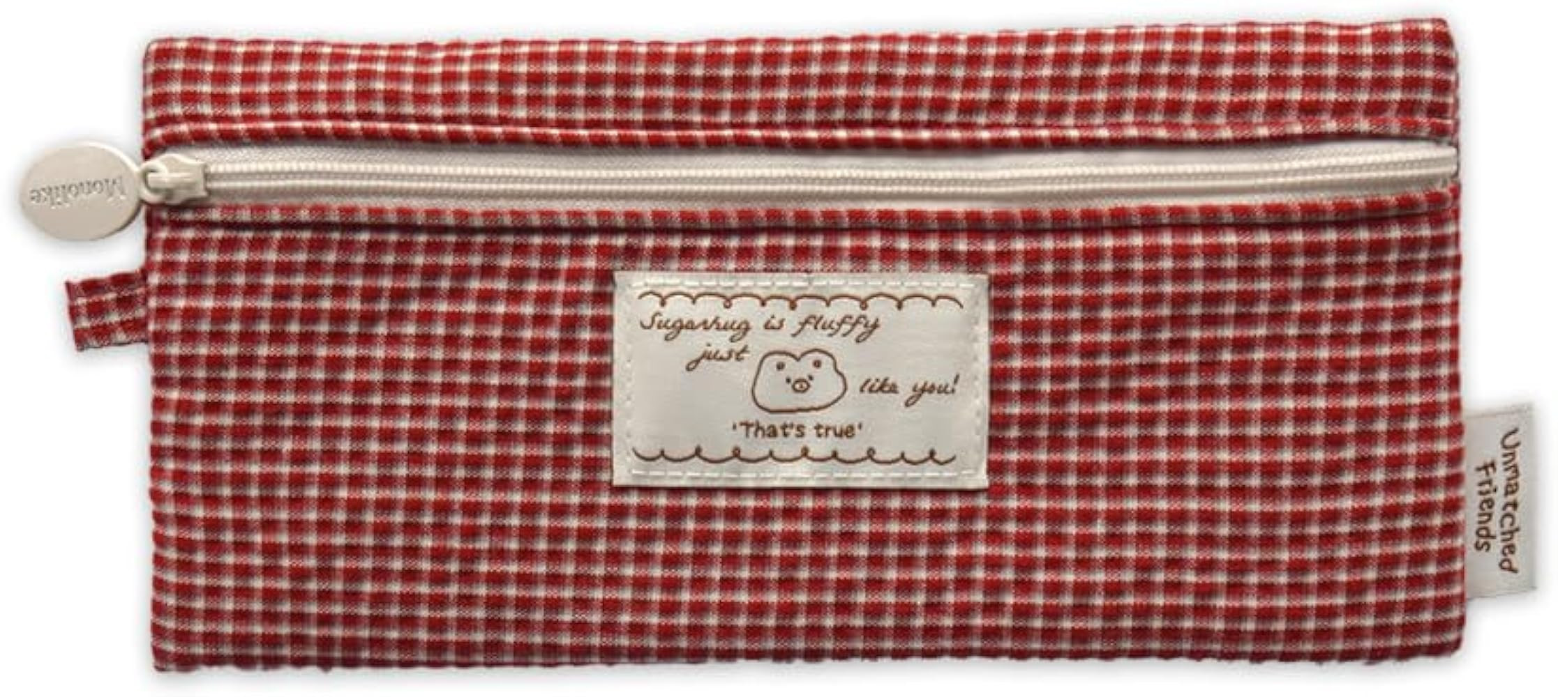 Monolike Unmatched Friends Fabric Check Pencil Case Series. 2, Vintage red - Pencil Pouch, Portab... | Amazon (US)