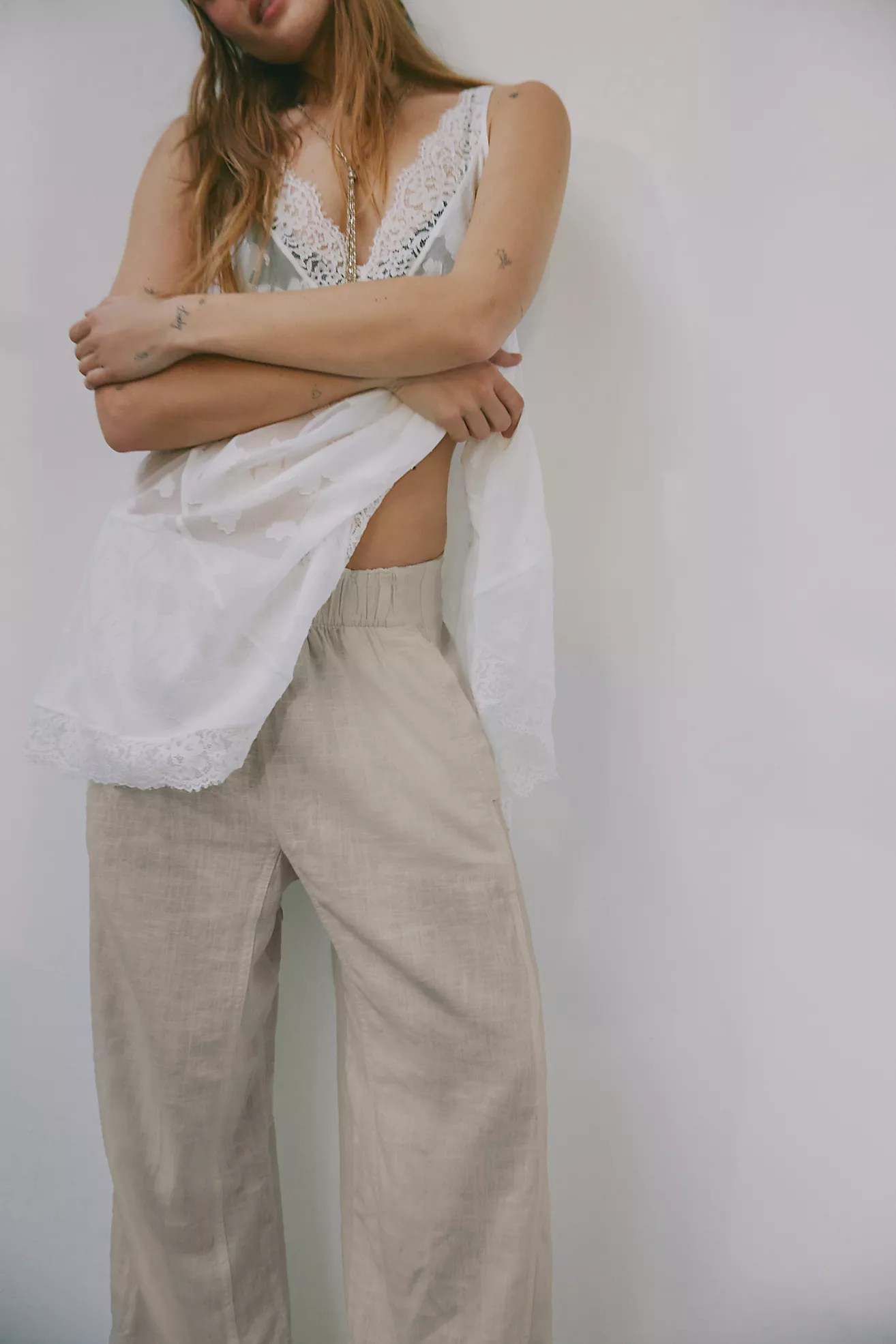 Day's End Cotton-Linen Pull-On Pants | Free People (Global - UK&FR Excluded)