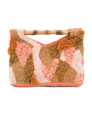 Beaded Bamboo Handle Clutch | TJ Maxx