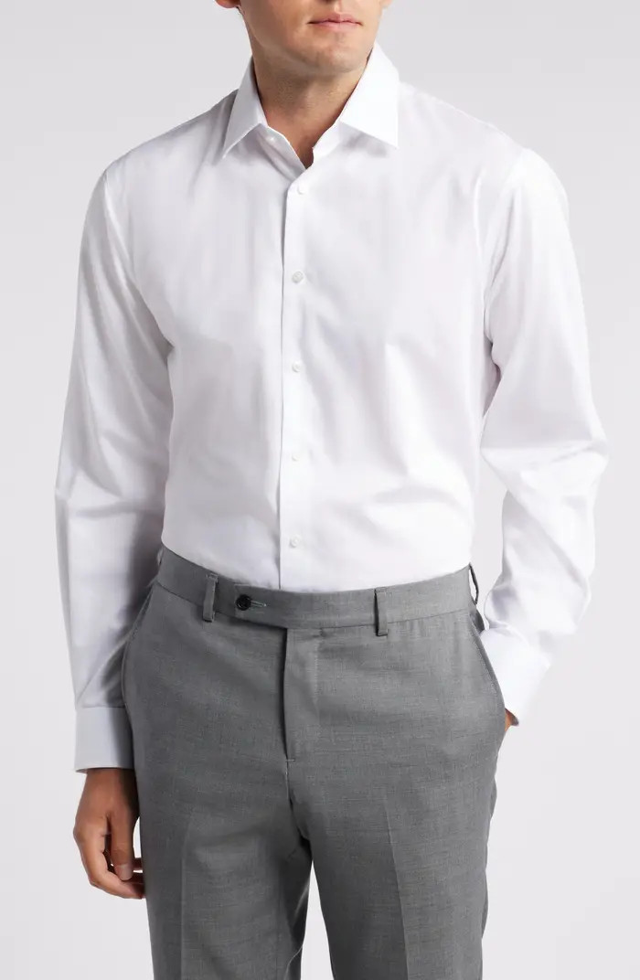 Nordstrom Traditional Fit Solid Herringone Dress Shirt | Nordstrom | Nordstrom