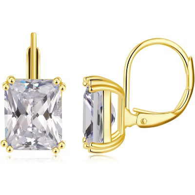 18K White Gold Plated CZ Drop Earrings – Simulated Diamond Dangle Jewelry for Women, Wedding & Birthday Gift | Target