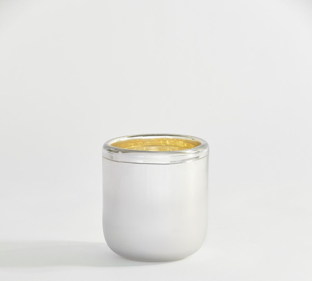 Brie Rolled Edge Mercury Glass Candleholders | Pottery Barn (US)