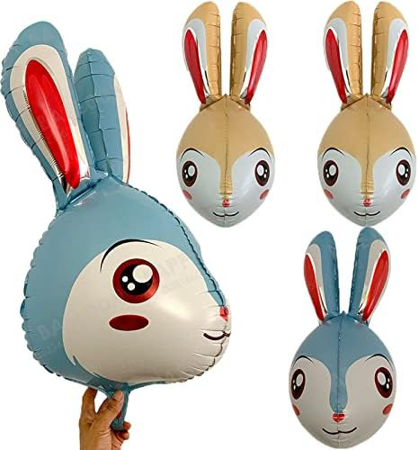 4 PCS Bunny Rabbit Easter Balloons ,Bunny Mylar Balloon Head for Spring Woodland Themed Party Bab... | Amazon (US)