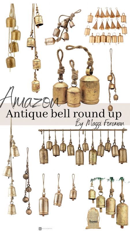 Antique bells are gaining popularity in holiday decor! I rounded up some great options to add to your Christmas decorations. These bells look great with garland on a mantle or staircase. They look great sitting alone on a bookshelf, counter or coffee table.

#LTKhome #LTKHoliday #LTKSeasonal