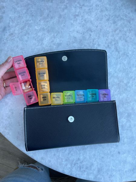 Supplement pill organizer holder for everyday organizing - large size for four times a day. Great for travel and individual day can be taken with you in your handbag. 

#LTKtravel #LTKFind #LTKhome