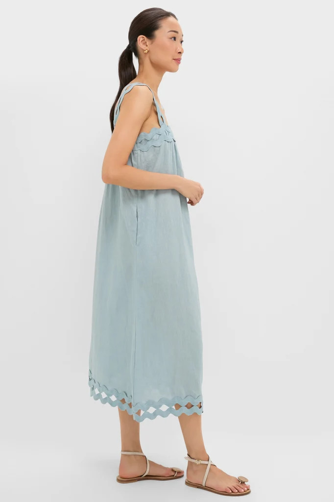Light Blue Ric Rac Linen Ellis Dress | Tuckernuck (US)