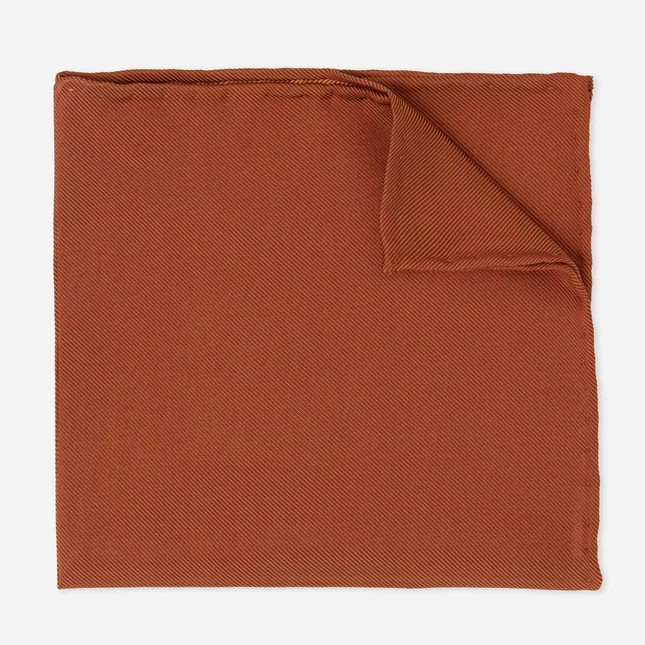 Solid Twill Copper Pocket Square | The Tie Bar