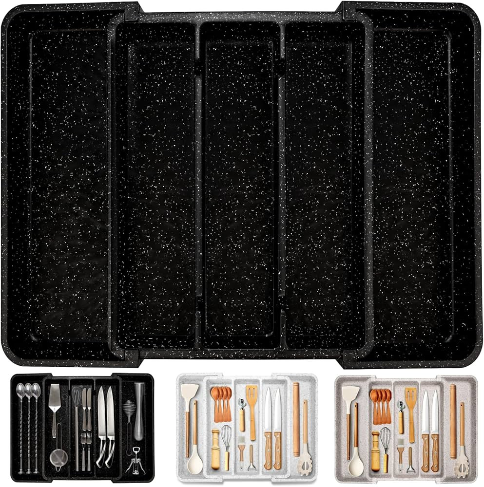 Utensil Organizer for Kitchen Drawers, Expandable Silverware Organizer, Adjustable Cutlery Cookin... | Amazon (US)