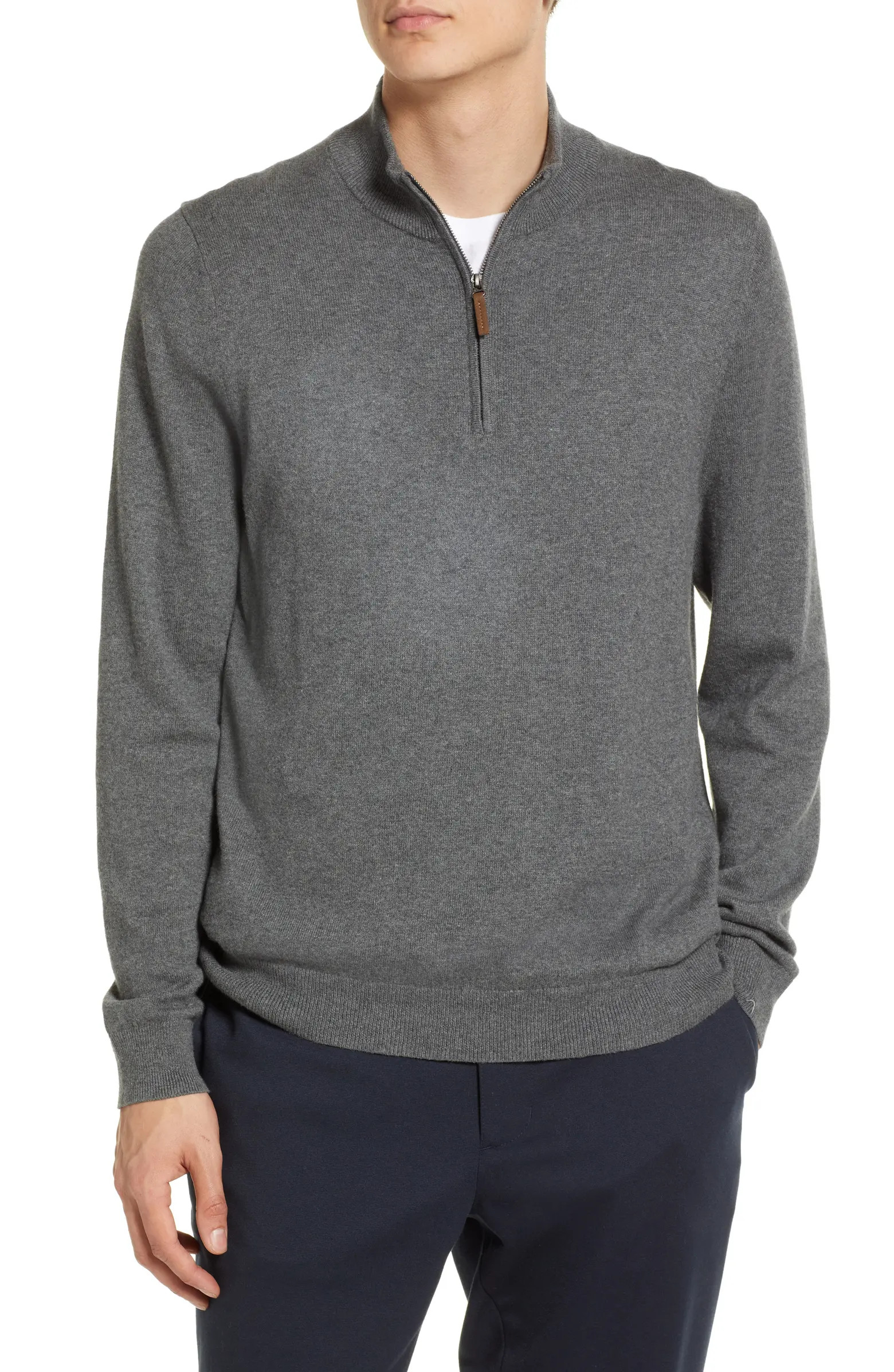 Half Zip Cotton & Cashmere Pullover Sweater | Nordstrom