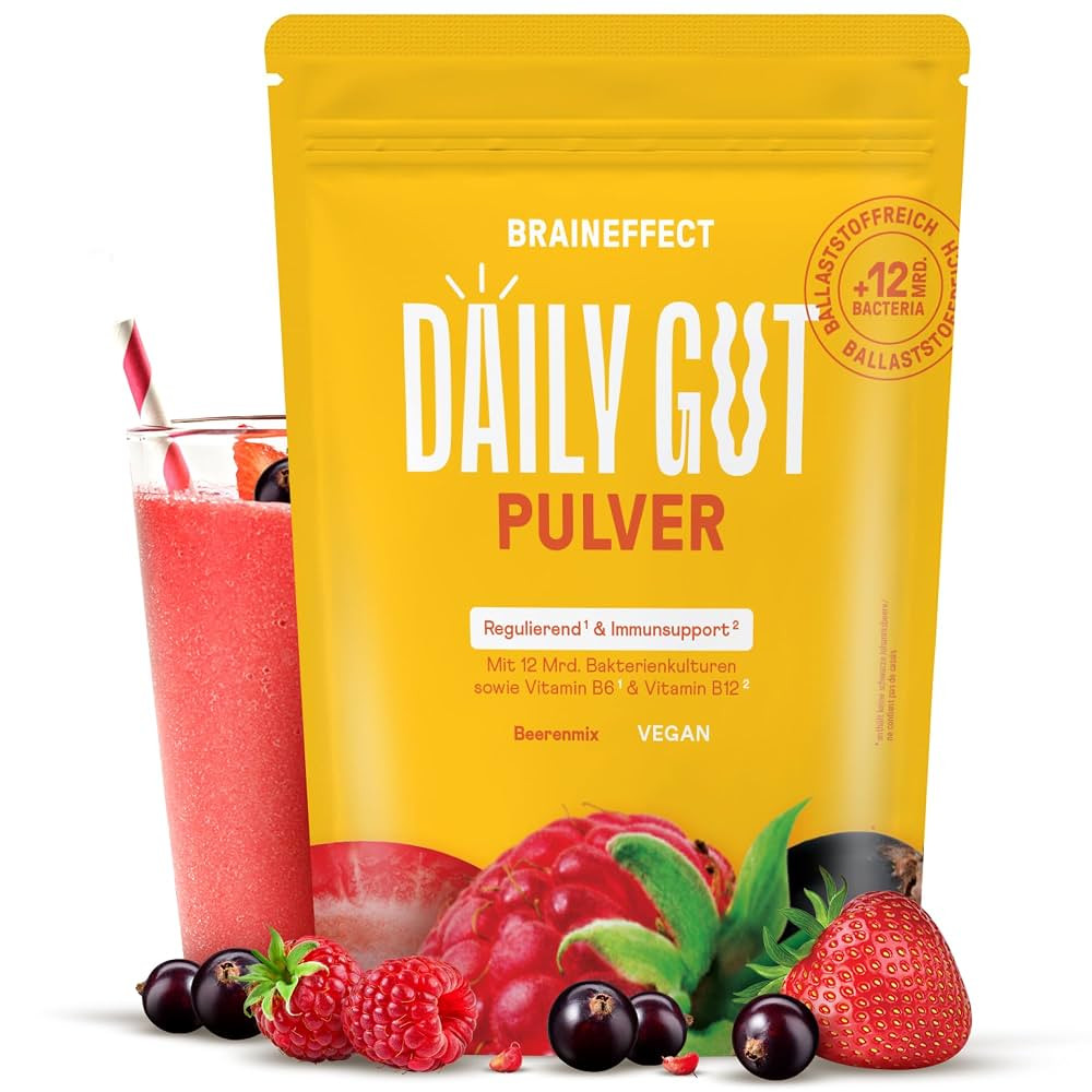 BRAINEFFECT DAILY GUT - Leckeres Bakterienstämme Getränkepulver mit Ballaststoffe und Vitamine ... | Amazon (DE)