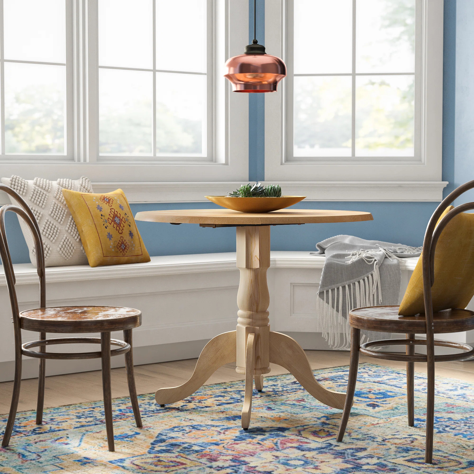 Langley Street Manatuto Extendable Round Solid Wood Dining Table & Reviews | Wayfair | Wayfair North America