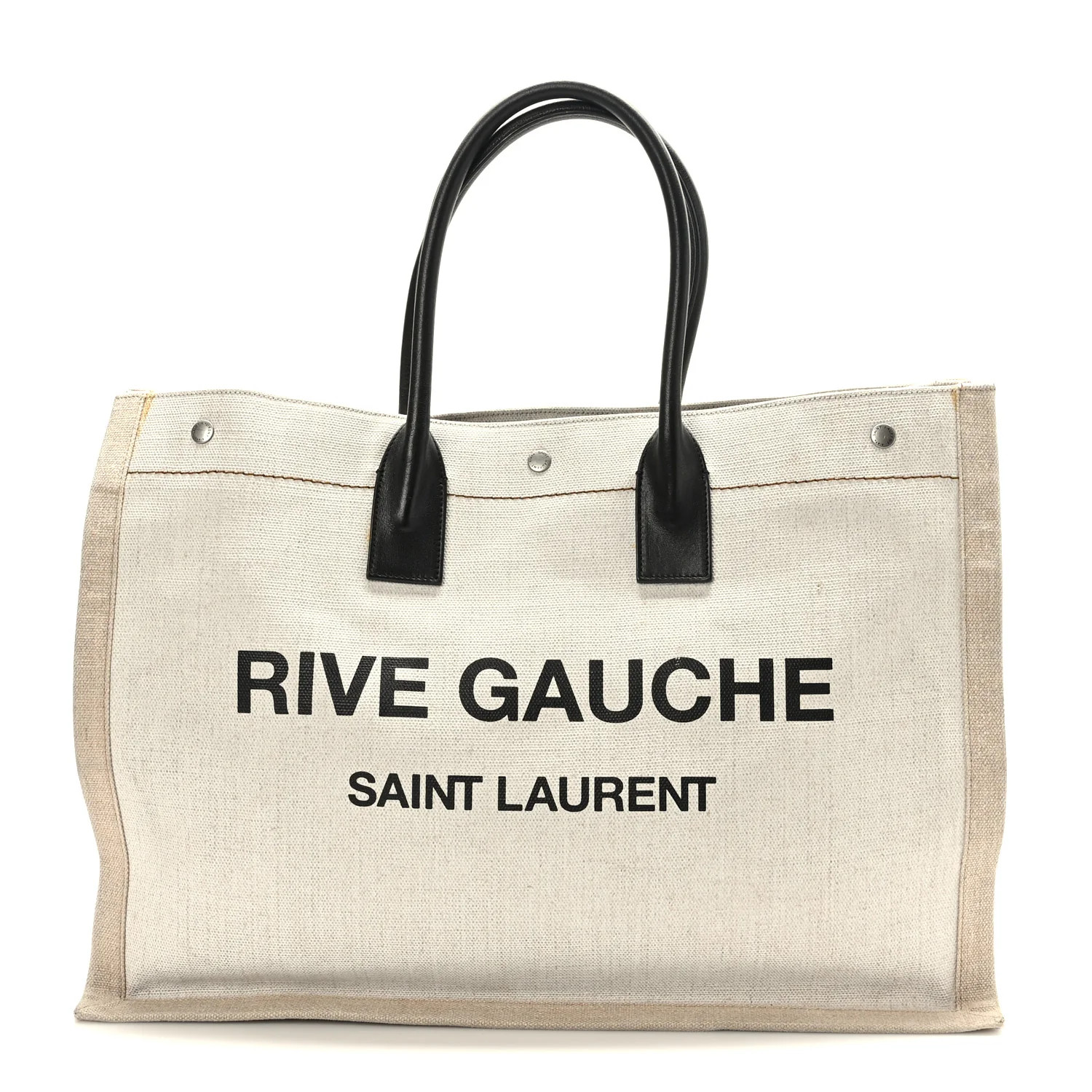 Linen Calfskin Rive Gauche Tote Optic White | FASHIONPHILE (US)