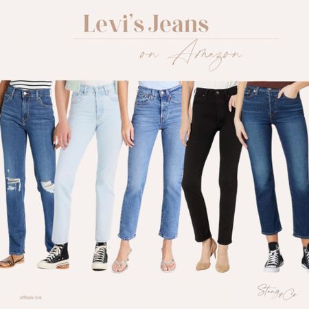 Levi’s jeans from Amazon, including the icon premium wedgie, 501, and 724. 

Straight leg jeans, cropped jeans, high waisted jeans, tall friendly jeans, Amazon fashion, ootd

#LTKfindsunder100 #LTKstyletip
