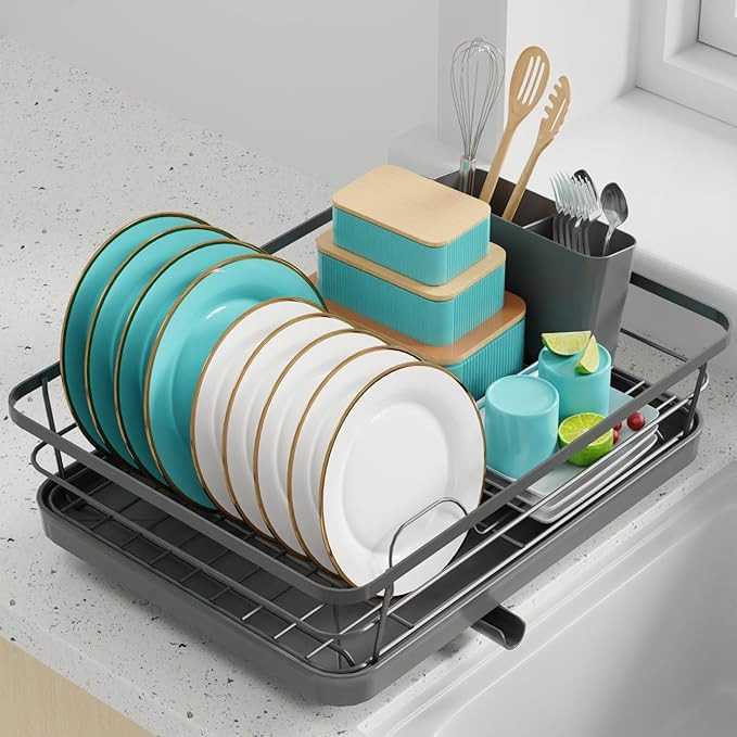 Sakugi Dish Drying Rack - Stainless Steel Dish Rack for Kitchen Counter with a Cutlery Holder, Ki... | Amazon (US)