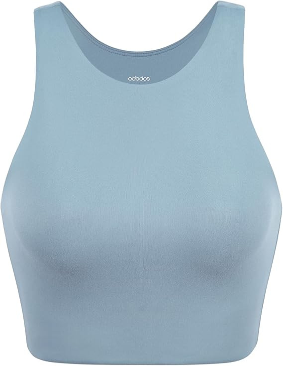 ODODOS 2-Pack Racerback Sports Bra for Women Medium Support Non Padded Yoga Bra with Band Sleevel... | Amazon (US)