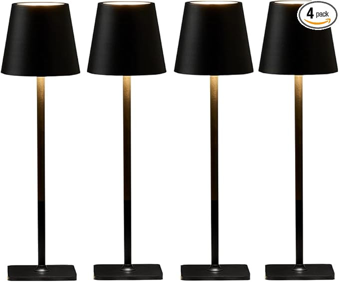 4 Pack Led Cordless Table Lamps-Wireless Rechargeable Lamps Bulk of 4,Waterproof Outdoor Table La... | Amazon (US)