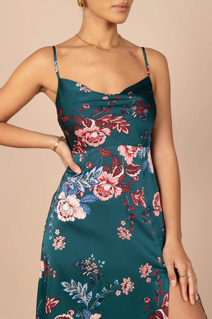 Alejandra Cowl Neck Midi Dress - Emerald | Petal & Pup (US)