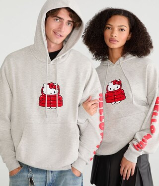 Hello Kitty | Aero Puffer Jacket Pullover Hoodie | Aeropostale