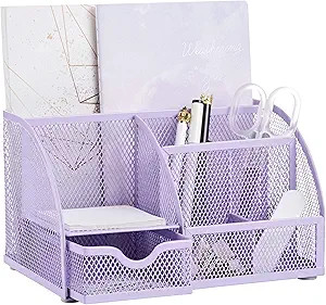 Annova Mesh Desk Organizer Office with 7 Compartments + Drawer/Desk Tidy Candy/Pen Holder/Multifu... | Amazon (US)